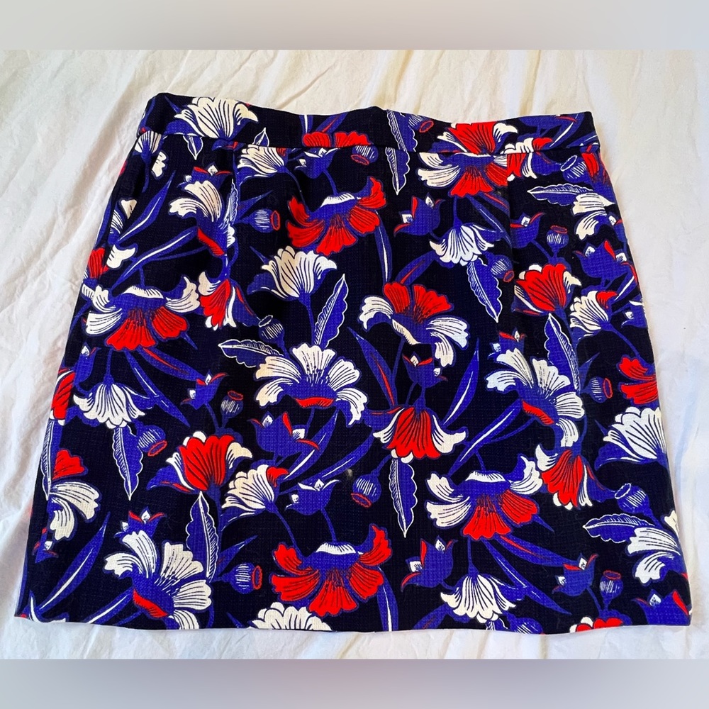 J.Crew floral mini skirt with back zipper